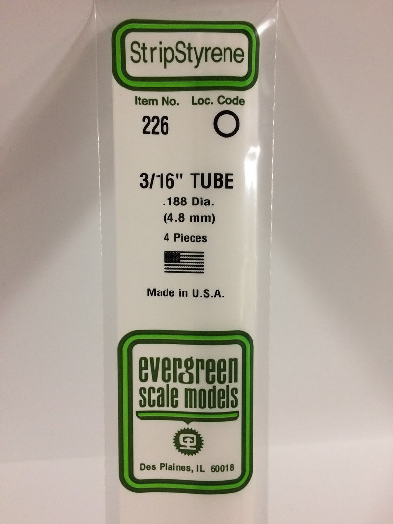Load image into Gallery viewer, Evergreen Tube rond de styrène – 3/16″ (.188″) (269-226)
