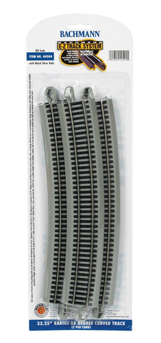 Bachmann HO E-Z Track Curved Track w/ Nickel Silver Rail & Gray Roadbed - 33-1/4
