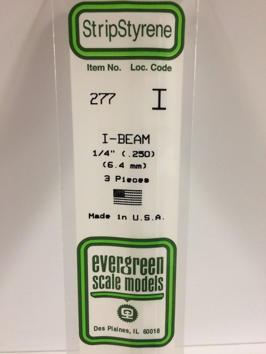 Evergreen Profilé en I de styrène – .250″ (269-277)