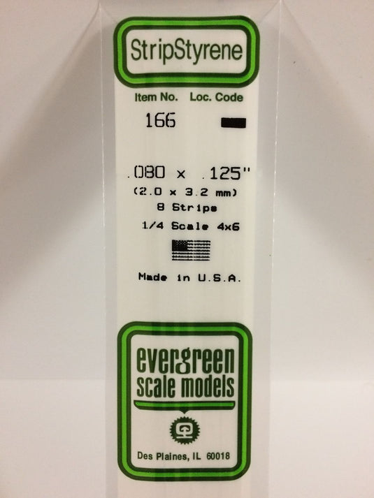 Evergreen Styrene Strip .080"x.125"
