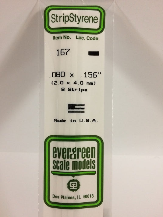 Evergreen Styrene Strip .080"x.156"