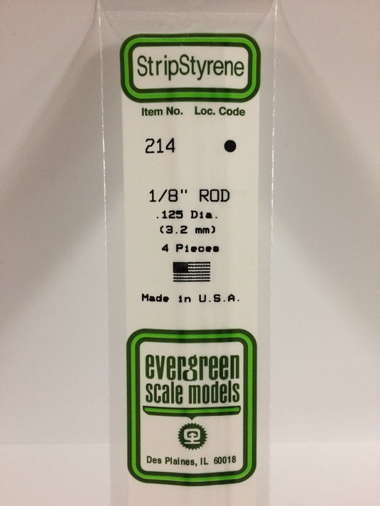 Evergreen Tige de styrène – 1/8″ (.125″) (269-214)