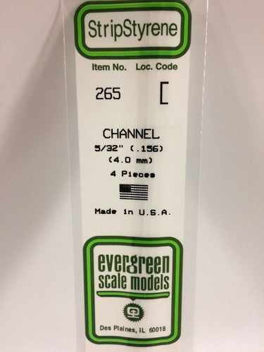 Evergreen Styrene Channel 5/32