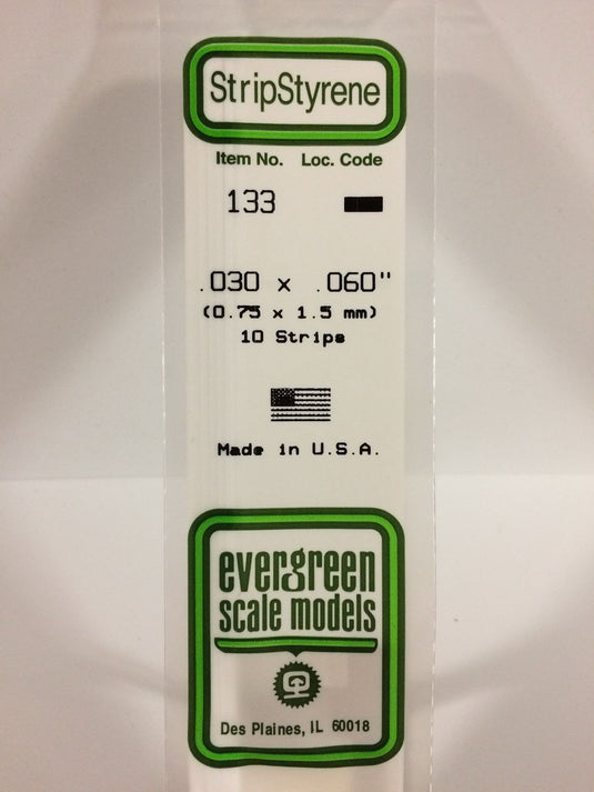 Evergreen Styrene Strip .030"x.060"