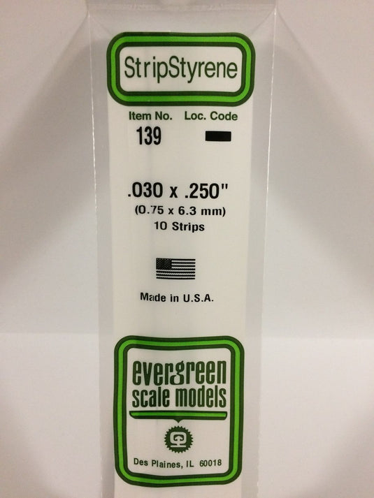 Evergreen Styrene Strip .030"x.250"