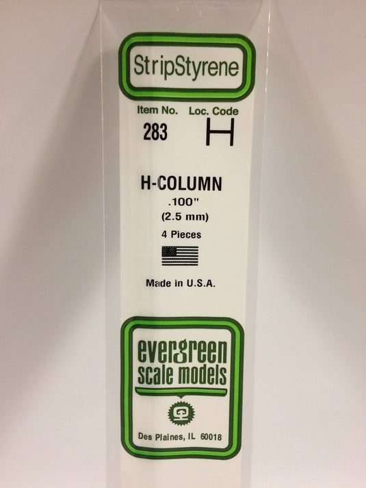 Evergreen Profilé en H de styrène – .100″ (269-283)