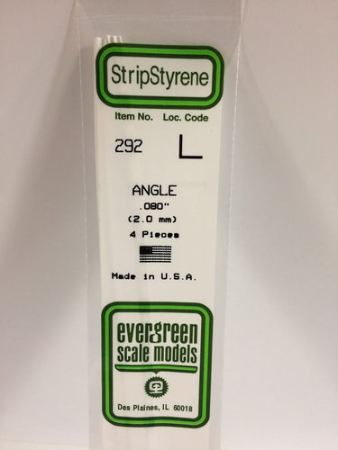Evergreen Styrene L-Angle .080