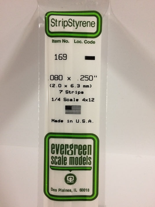 Evergreen Styrene Strip .080"x.250"