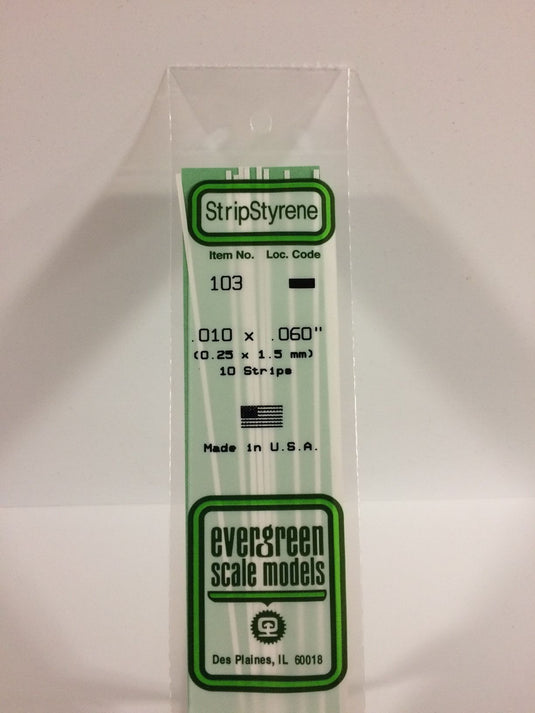 Evergreen Styrene Strip .010"x.060"