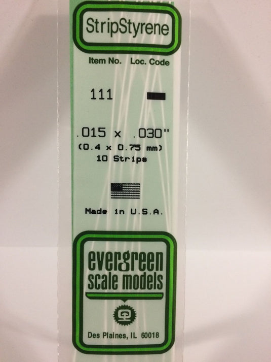 Evergreen Styrene Strip .015"x.030"