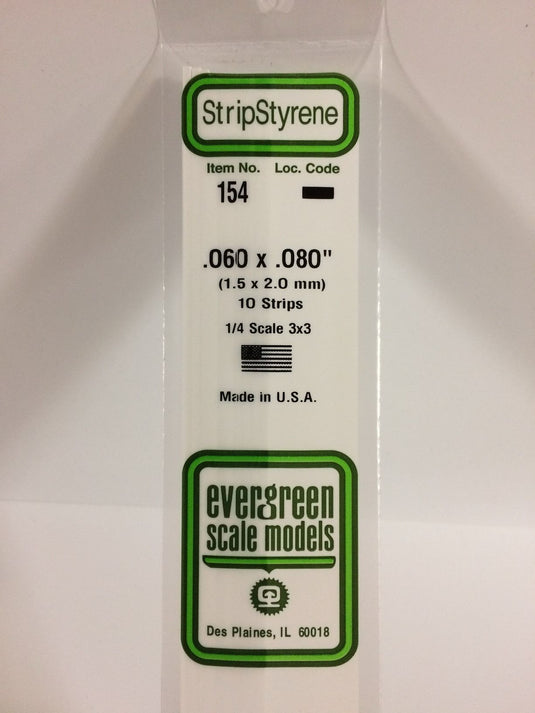 Evergreen Bande de styrène – .060″, .080″ (269-154)