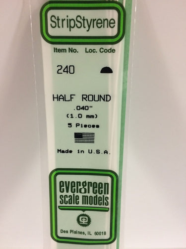 Evergreen Styrene Half Round .040