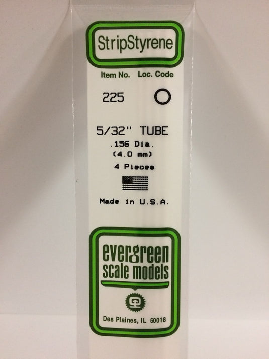 Evergreen Tube rond de styrène – 5/32″ (.156″) (269-225)
