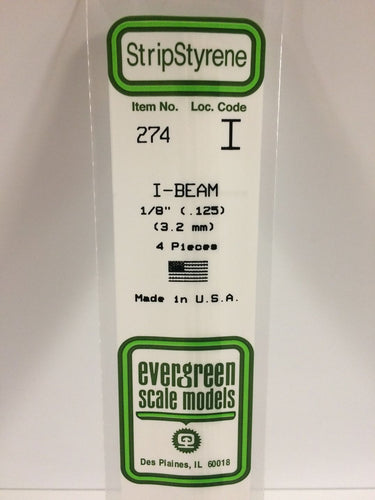 Evergreen Styrene I-Beam 1/8