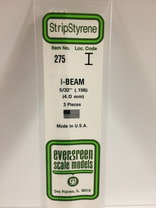 Evergreen Profilé en I de styrène – .156″ (269-275)
