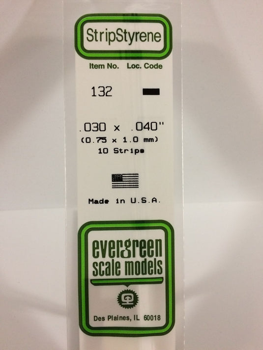 Evergreen Styrene Strip .030"x.040"