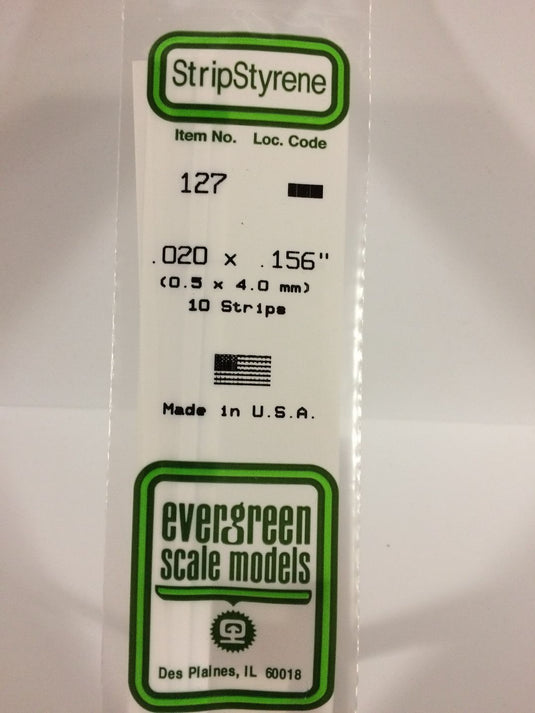 Evergreen Styrene Strip .020"x.156"