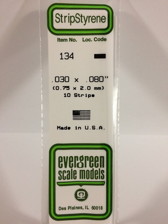 Evergreen Styrene Strip .030"x.080"
