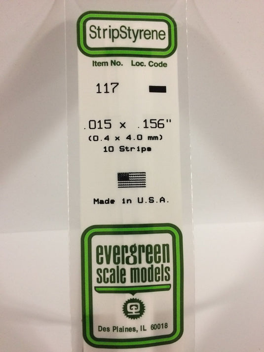 Evergreen Styrene Strip .015"x.156"