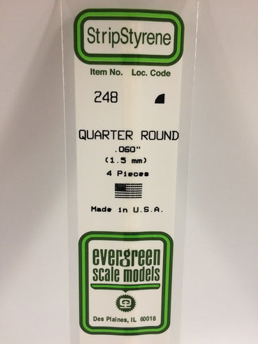 Evergreen Styrene Quarter Round .060