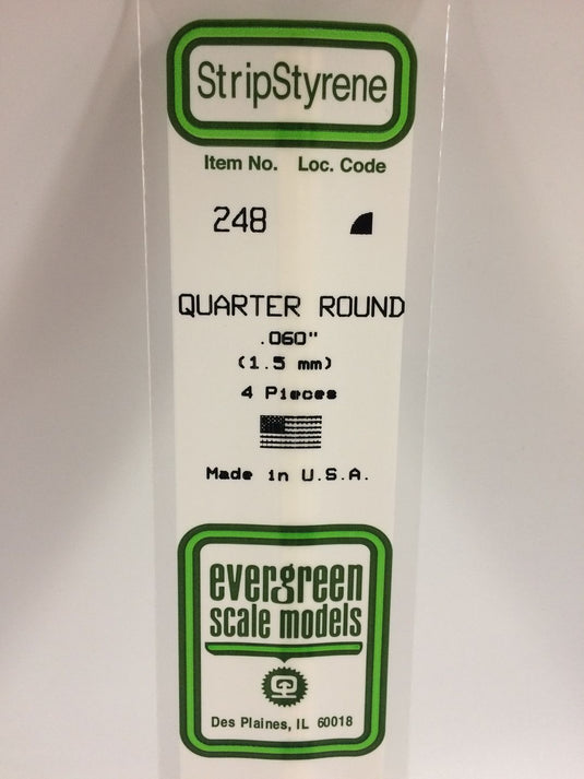 Evergreen Styrene Quarter Round .060"
