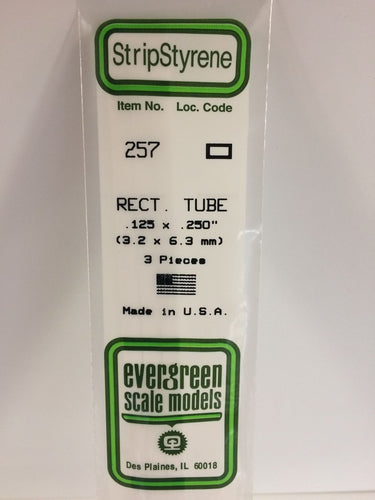 Evergreen Styrene Rectangle Tube .125