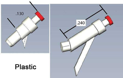 Cal Scale HO Locomotive Fuel Fillers - Plastic - 2 Short & 2 Tall