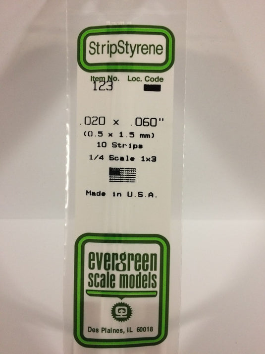 Evergreen Styrene Strip .020"x.060"