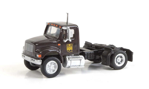 Walthers SceneMaster Inter 4900 single axle UPS (Bow Tie Shield Logo; brown, yellow)