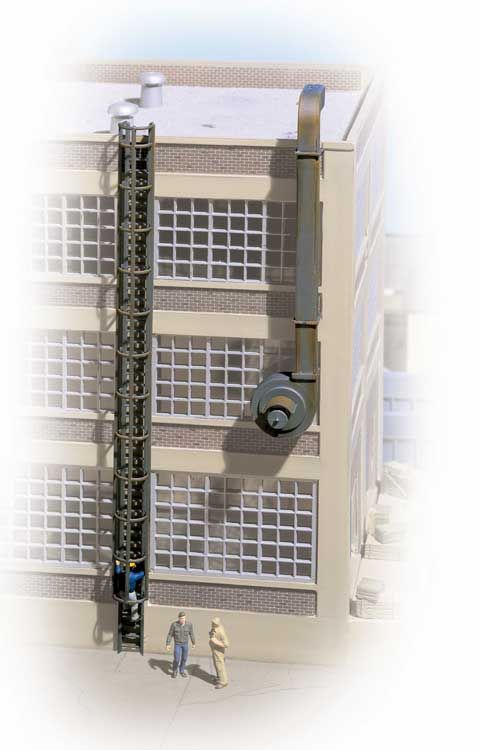 Walthers Cornerstone HO Caged Ladders & Vents - Kit - 5 Each Ladders & Vents