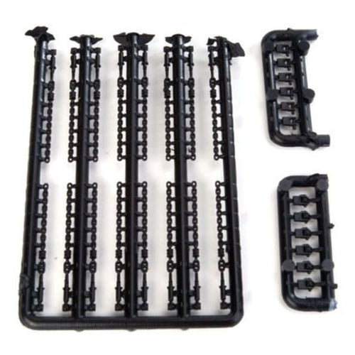 Lonestar Models HO Load Tie Downs; 15 Chain w/Rachet & 12 Roll-Up Tie Downs -- Rail Brown