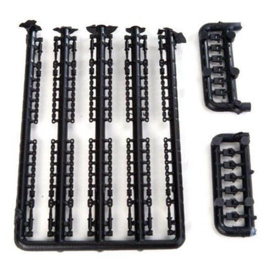Lonestar Models HO Load Tie Downs; 15 Chain w/Rachet & 12 Roll-Up Tie Downs -- Rail Brown