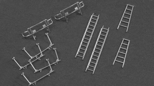 River Point Ladder Set Satin Plated - 2 Each: 6' Step Ladder Extension Ladder; Front & Rear Rack Front Brush Guard