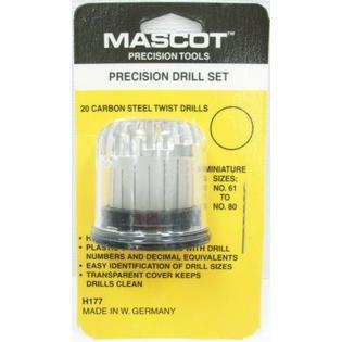 Mascot 20pcs Precision Drill Set -- #61-80 Carbon Drills