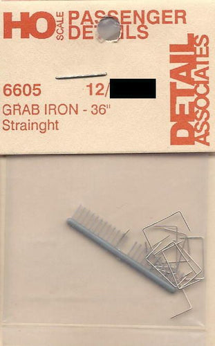 Detail Associates HO Passenger Car Grab Irons pkg(12) - 36 Straight