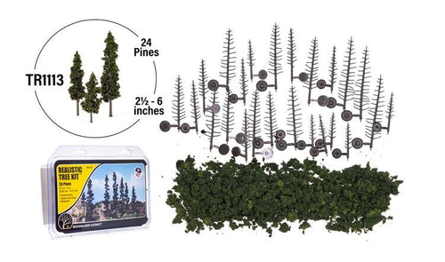 Woodland Scenics Realistic Trees Kits - Pines Forest Green - 2-1/2 to 6