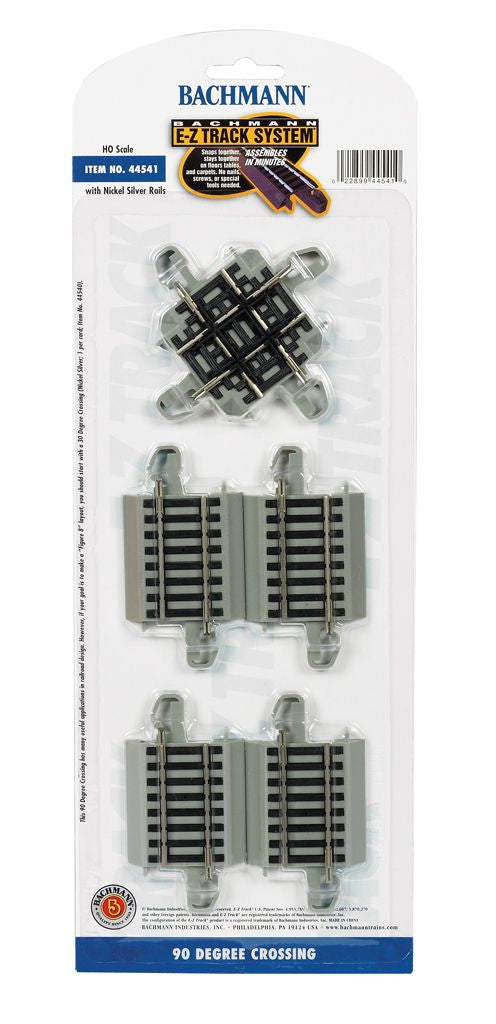 Bachmann HO E-Z Track Nickel Silver 90 Degree Crossing