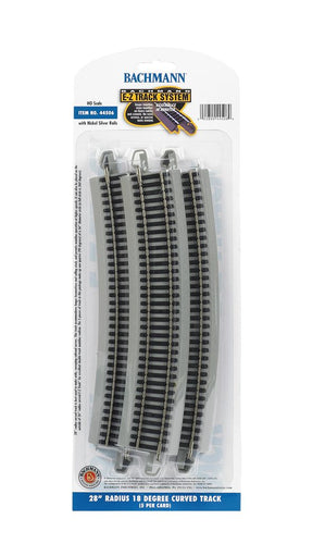 Bachmann HO E-Z Track Curved Track w/Nickel Silver Rail & Gray Roadbed - 28