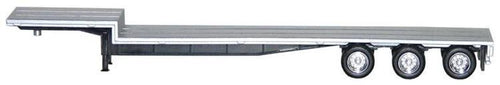 Herpa HO 48' 3-Axle Drop-Deck Trailer - Assembled -- Silver w/Chrome Wheels