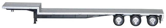 Herpa HO 48' 3-Axle Drop-Deck Trailer - Assembled -- Silver w/Chrome Wheels