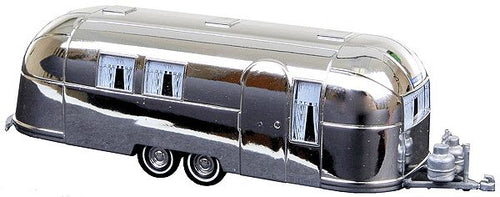 Busch HO 1958 Airstream Aluminum Camping Trailer - Assembled -- Silver