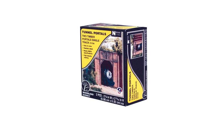 Load image into Gallery viewer, Woodland Scenics Portail de tunnel N bois voie simple
