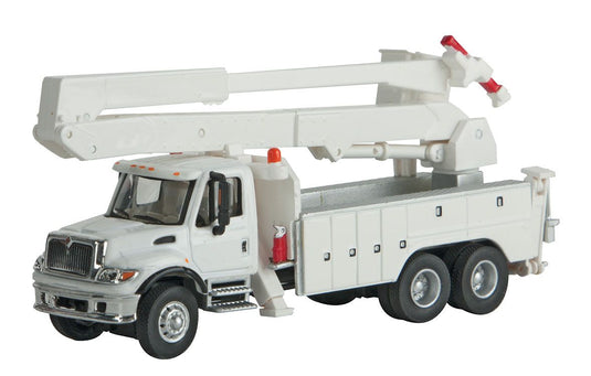 Walthers SceneMaster HO International 7600 Utility Truck w/Bucket Lift - White w/Railroad MOW Logo Decals