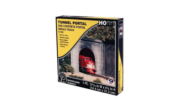 Load image into Gallery viewer, Woodland Scenics Portail de tunnel HO béton voie simple
