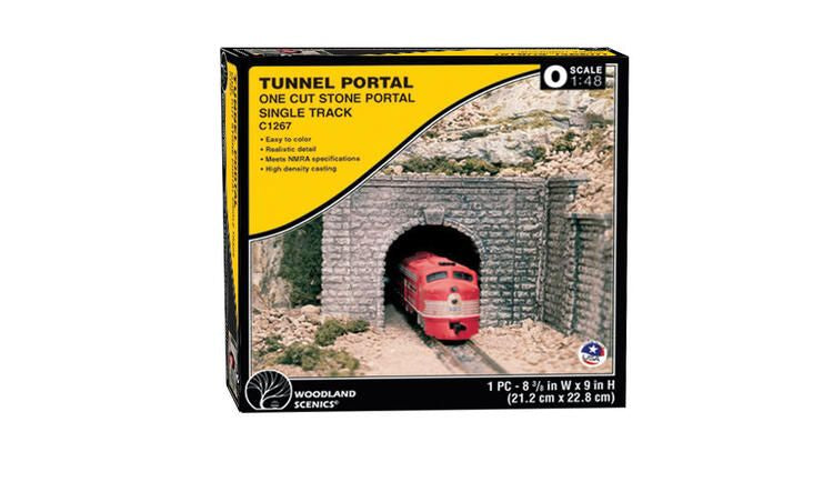 Load image into Gallery viewer, Woodland Scenics Portail de tunnel O pierre de taille voie simple
