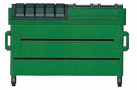 Hi-Tech Details HO Trash/Recycling Dumpster - Kit (green) pkg(3)