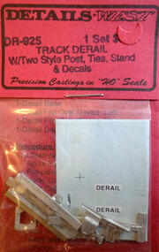 Details West HO Trackside Details - Spur & Yard Track Derail w/Two Styles of Posts & Decals Switch Stand