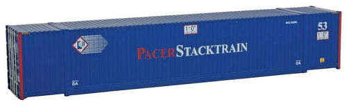 Walthers SceneMaster HO 53' Singamas Corrugated Side Container - Pacer Stacktrain (blue white red)