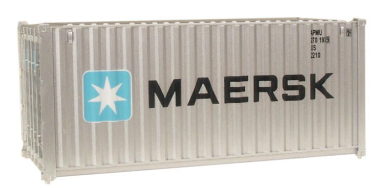 Load image into Gallery viewer, Walthers SceneMaster HO conteneur 20 pi à parois ondulées – Maersk (949-8060)
