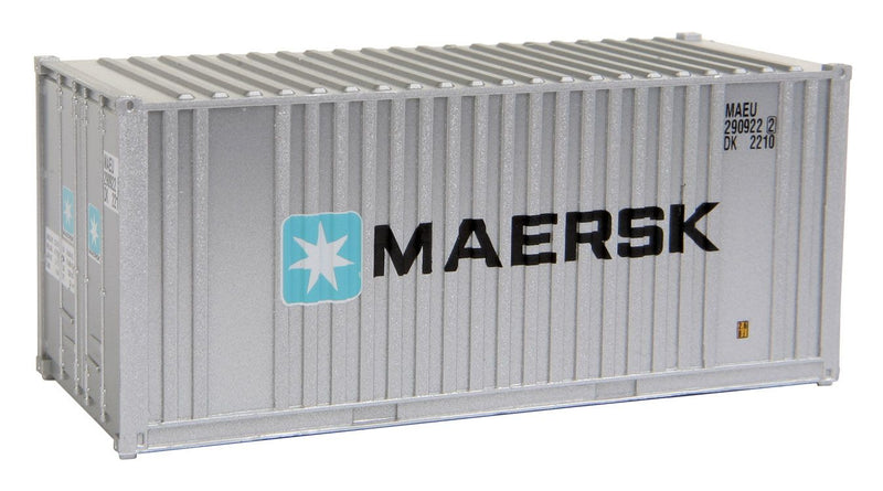 Load image into Gallery viewer, Walthers SceneMaster HO conteneur 20 pi à parois ondulées (panneau d'extrémité plat) – Maersk (949-8001)
